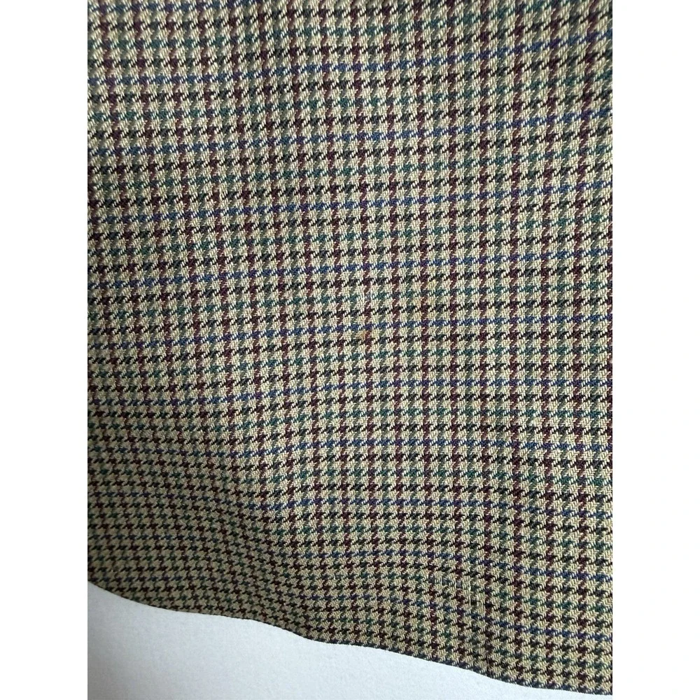 Robert Stock Men's Wool Houndstooth Sport Coat Blazer Brown Tan Tweed 39R